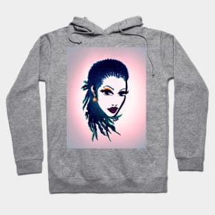 Natural Women Natural Hair Braids Purple Lips Hoodie